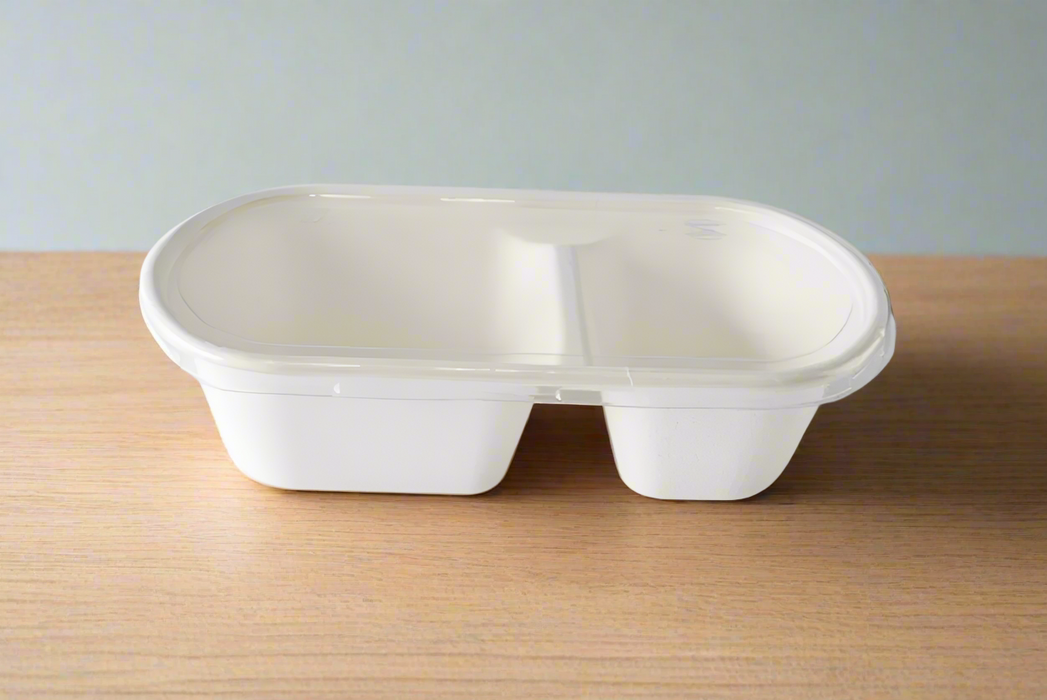 2 Compartment bagasse container 