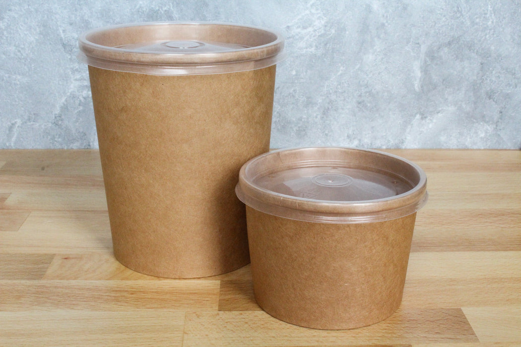 Clear Lid for Kraft Paper Soup Container (500pcs) | For 8oz/12oz/16oz